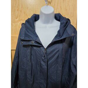 Columbia Womens Navy Waterproof Hooded Rain Jacket Size 3x